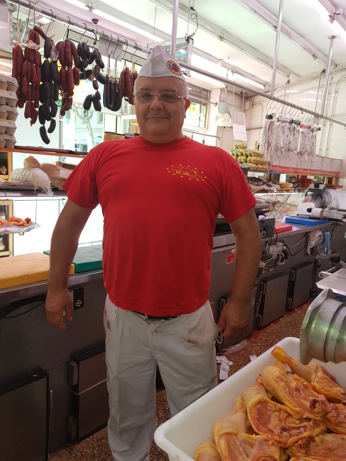 Carnicero trabajando